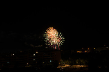 Fireworks in the town of Valdemoro for its local festival, Nuestra Señora del Rosario.
