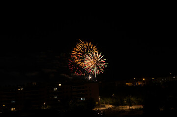 Fireworks in the town of Valdemoro for its local festival, Nuestra Señora del Rosario.