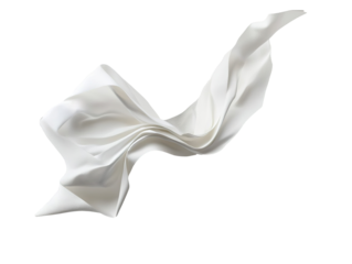 white paper flying, sheet falls and twists, white background PNG