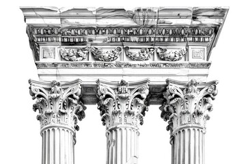 Obraz premium A classic architectural element, a column in monochrome tones