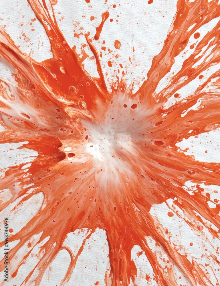 Poster vibrant orange paint splash