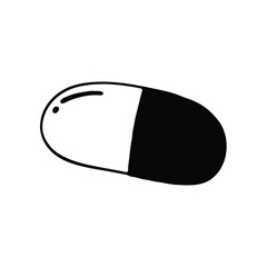 hand drawn illustration of a capsule