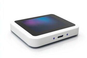 White Media Streaming Device with Screen and Ports