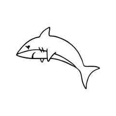 playful hand drawn of a shark
