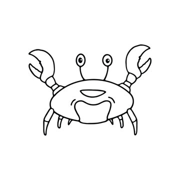 recommend clip art: Black-and-white crab illustration with simple lines