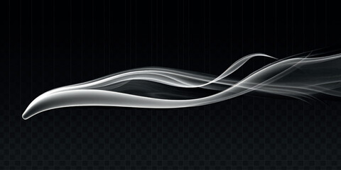 Vector smoke plume isolated on transparent background.