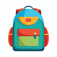 vector  backpack on white background
