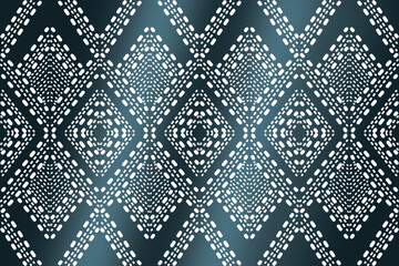 Sashiko is a type of traditional Japanese embroidery or stitching used for the decorative and functional reinforcement of cloth and clothing.Ethnic pattern, Ogee, Geometric style, Seamless textile.