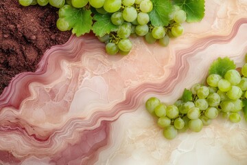 Dynamic Design Capturing the Elegance of Nature with Grapes and Beautiful Stone Textures