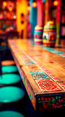 Fototapeta premium Close-up of a bar with typical Mexican decorations