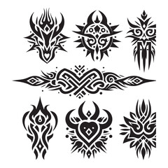 Islamic Tattoos tribal designs bundle collection in a white background
