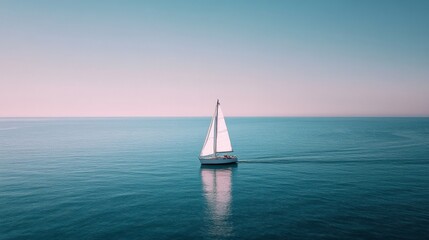 Fototapeta premium Sailing on a tranquil sea.