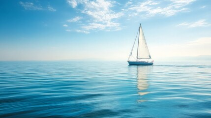 Fototapeta premium Sailing on a Calm Sea.