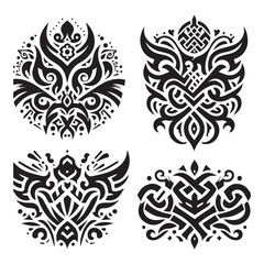 Islamic Tattoos tribal designs bundle collection in a white background
