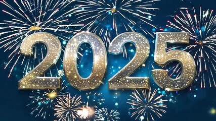 Celebrate the Arrival of 2025 With Vibrant Fireworks in the Night Sky Generative AI