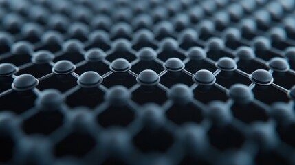 Obraz premium A close up of a black and white image of a grid of small spheres