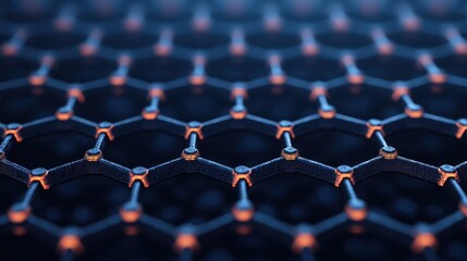 Fototapeta premium A close up of a black and orange mesh pattern