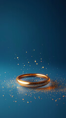 Dreamlike world of floating golden ring