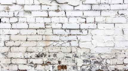 Fototapeta premium Vintage white Brick Wall Texture: Abstract Grunge Wallpaper Design