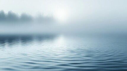 Gentle ripples break through a foggy, abstract background, creating a soft, dreamlike scene