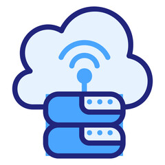 Cloud storage blue style icon