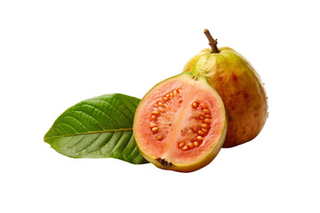 Guava Fruit Isolated Captured in Bright Light Highlighting Its Texture