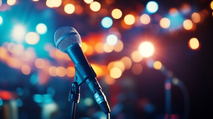 Obraz premium microphone on stage