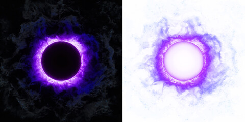 A purple ring with a mystical haze, enchanting vibrant edges, perfect for magical aura VFX overlays.