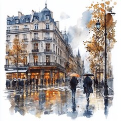 Obraz premium Parisian Rainy Day