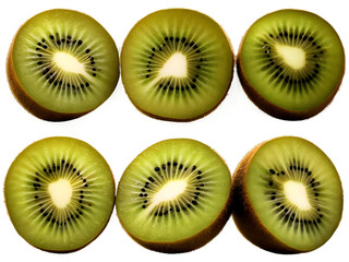 Fototapeta premium Half cutted Kiwis on transparent background