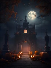 Halloween Pumpkin Ghost Night Fantasy Illustration