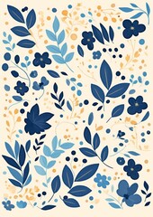   navy blue floral patterns 