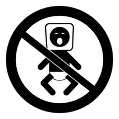Plastic bag warning sign icon, danger of suffocation. To avoid the danger of suffocation, keep away from babies and children, vector illustration.