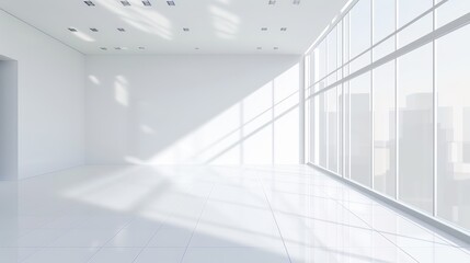 Obraz premium Empty white room with city view