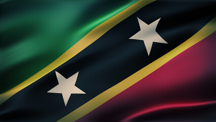  Saint Kitts and Nevis Flag 8K Zoom in