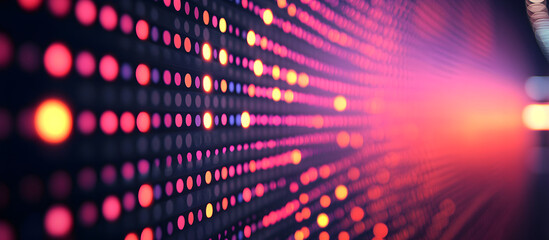 A colorful image of a lighted screen with many dots