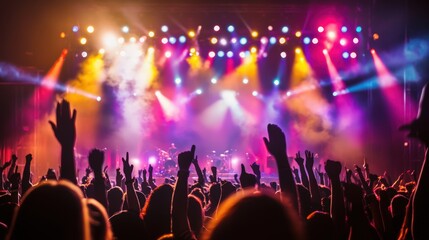 Crowd cheers at concert