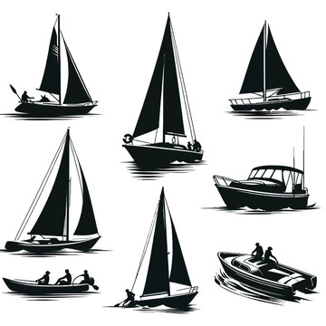 Dinghy Silhouettes set 