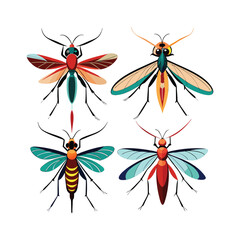 vector beautiful mosquito illustration on white background