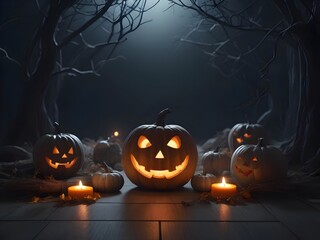 Halloween Pumpkin Ghost Night Fantasy Illustration