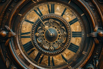 Obraz premium Vintage clocks with intricate details, vintage style, timeless elegance