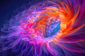 Fototapeta premium Abstract digital fractals with vibrant colors, tech background, mathematical beauty