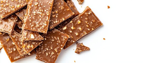 A delicious assortment of chocolate bars with a crunchy texture, perfect for satisfying sweet cravings and dessert recipes.