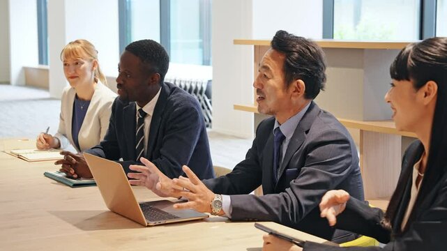 A group of multinational business people having a meeting