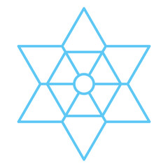 雪の結晶、線画アイコン