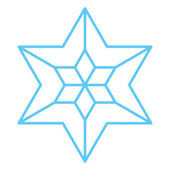 雪の結晶、線画アイコン