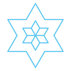 雪の結晶、線画アイコン