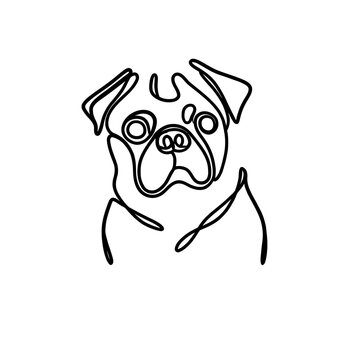 recommend clip art: pug puppy line art
