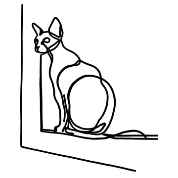 recommend clip art: Sphynx Cat Line Art