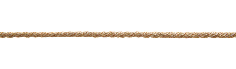 Hemp rope on white background. Organic material